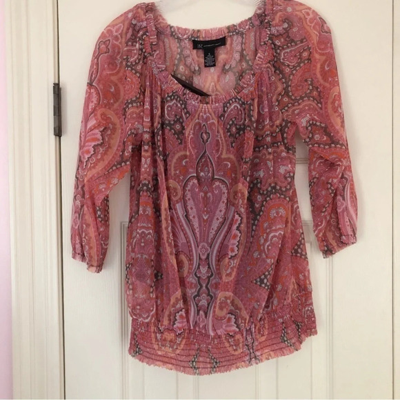 International Concept Boho Sheer Festival Peasant Blouse‎ Small - Picture 5 of 5